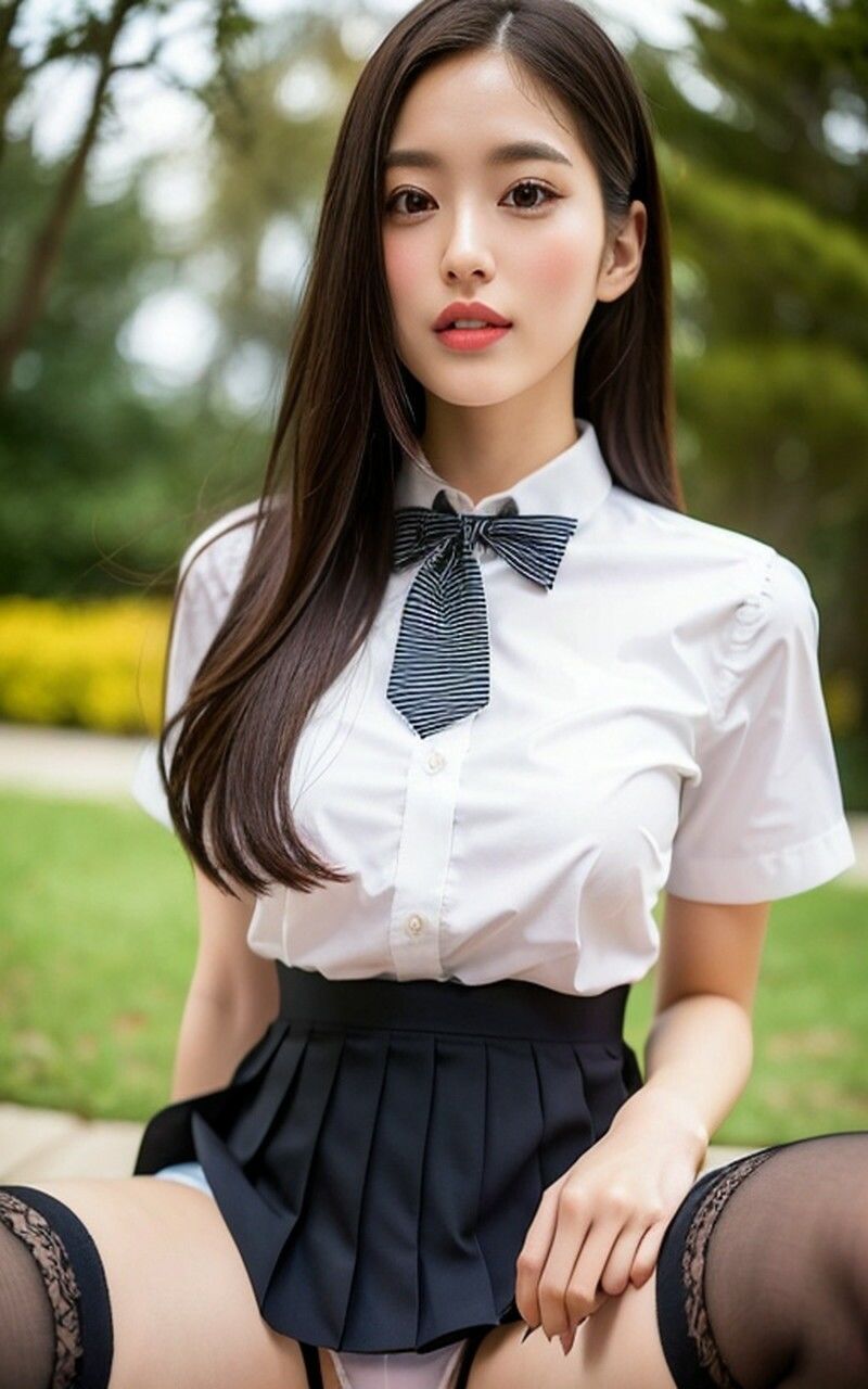 School girl uniform AI美女グラビア写真集_8