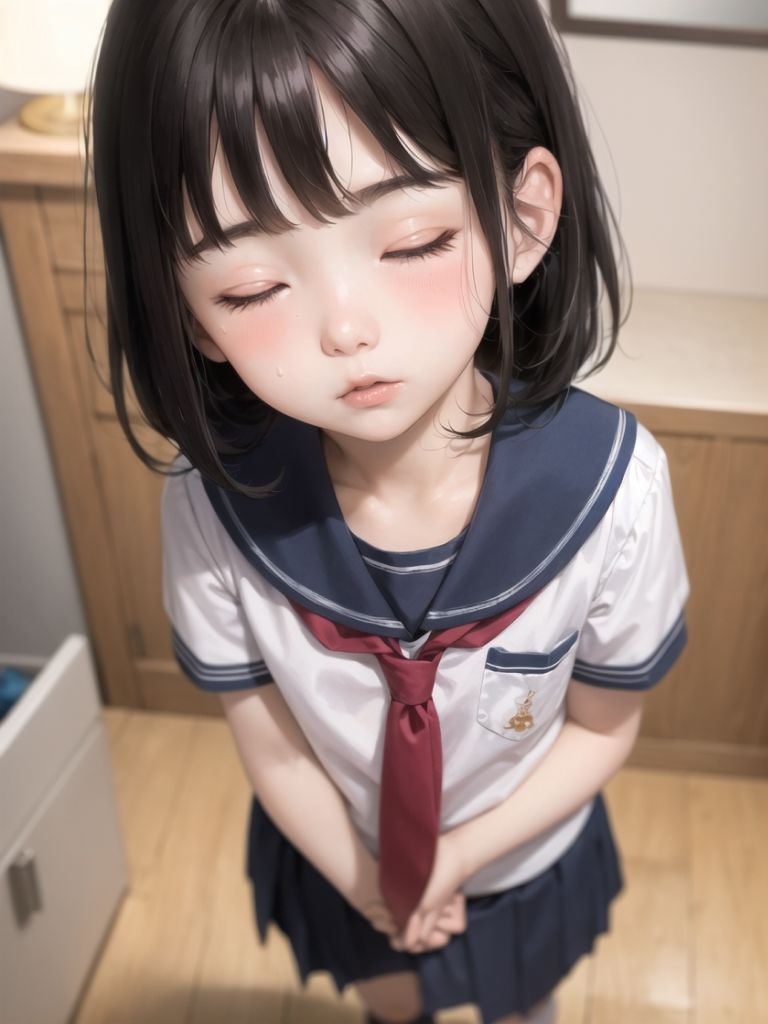 つるぺた少女をお家でレ〇プ_1