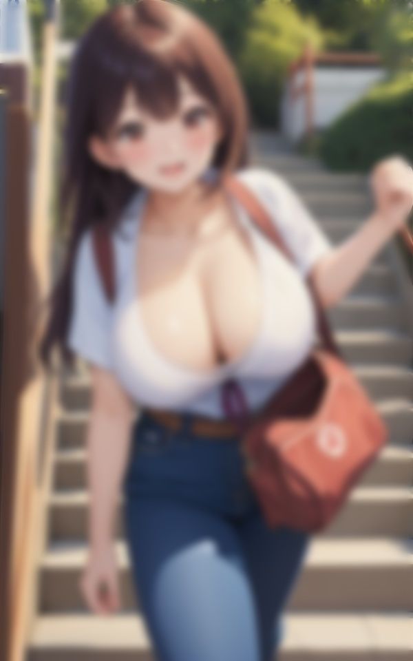 巨乳彼女と羞恥デートへ〜はみ出るおっぱいに周りの視線の的に..._4