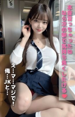 電車で誘惑してくる痴女女子校生_1