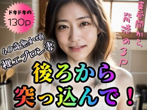 【40歳熟れ頃裸エプロン妻】後ろから突っ込んで！真昼間から背徳の3P【130P】_0