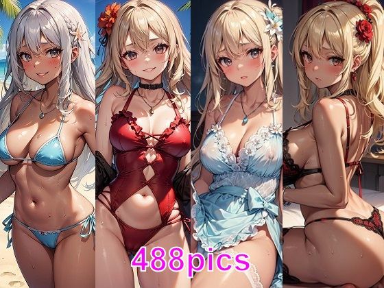 オタクに優しいギャルな彼女（実は処女）と海に来たCG集_0