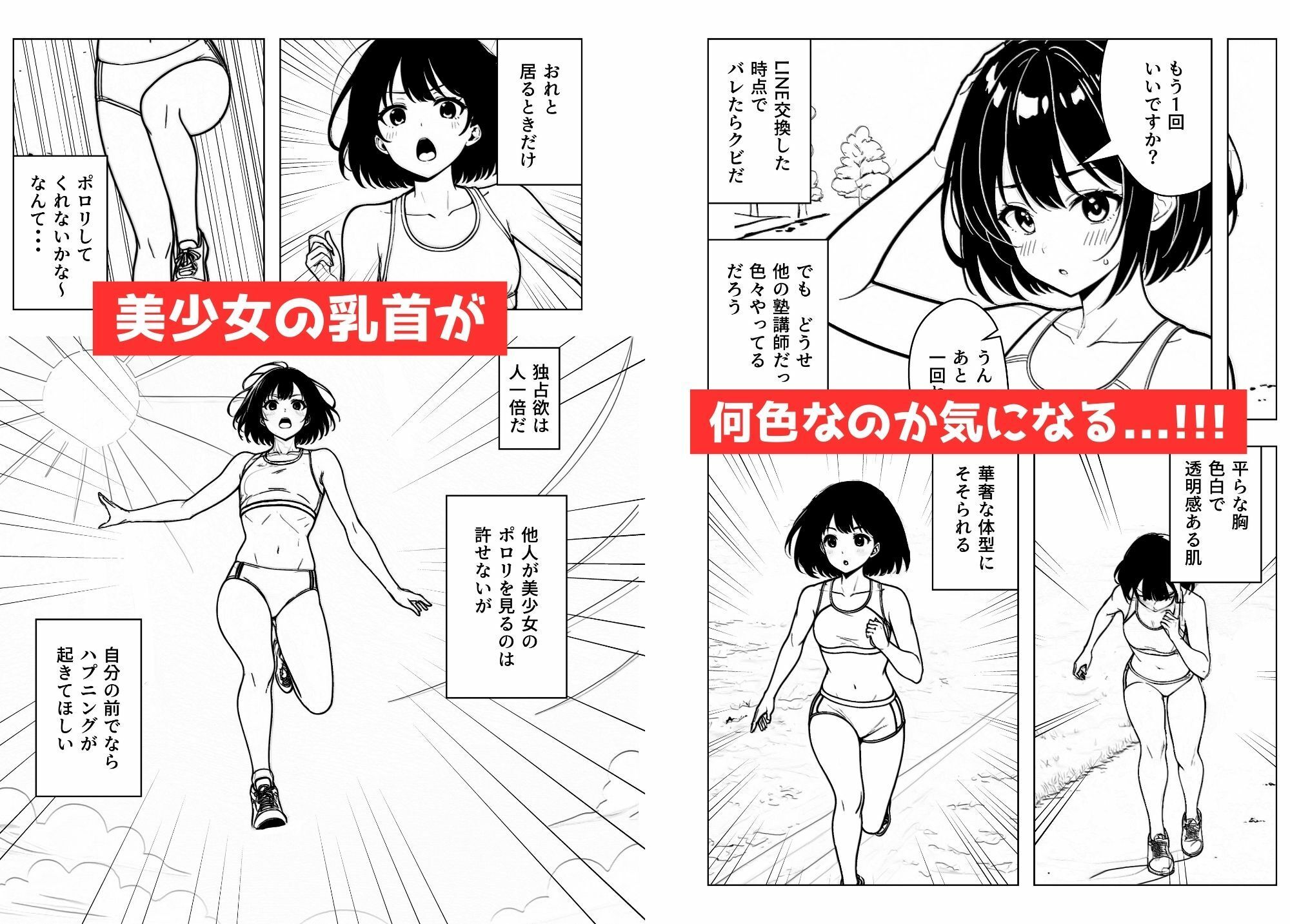 陸上JKの乳首の色が見たい！無理やり貧乳吸い＆顔舐め唾液まみれ_1