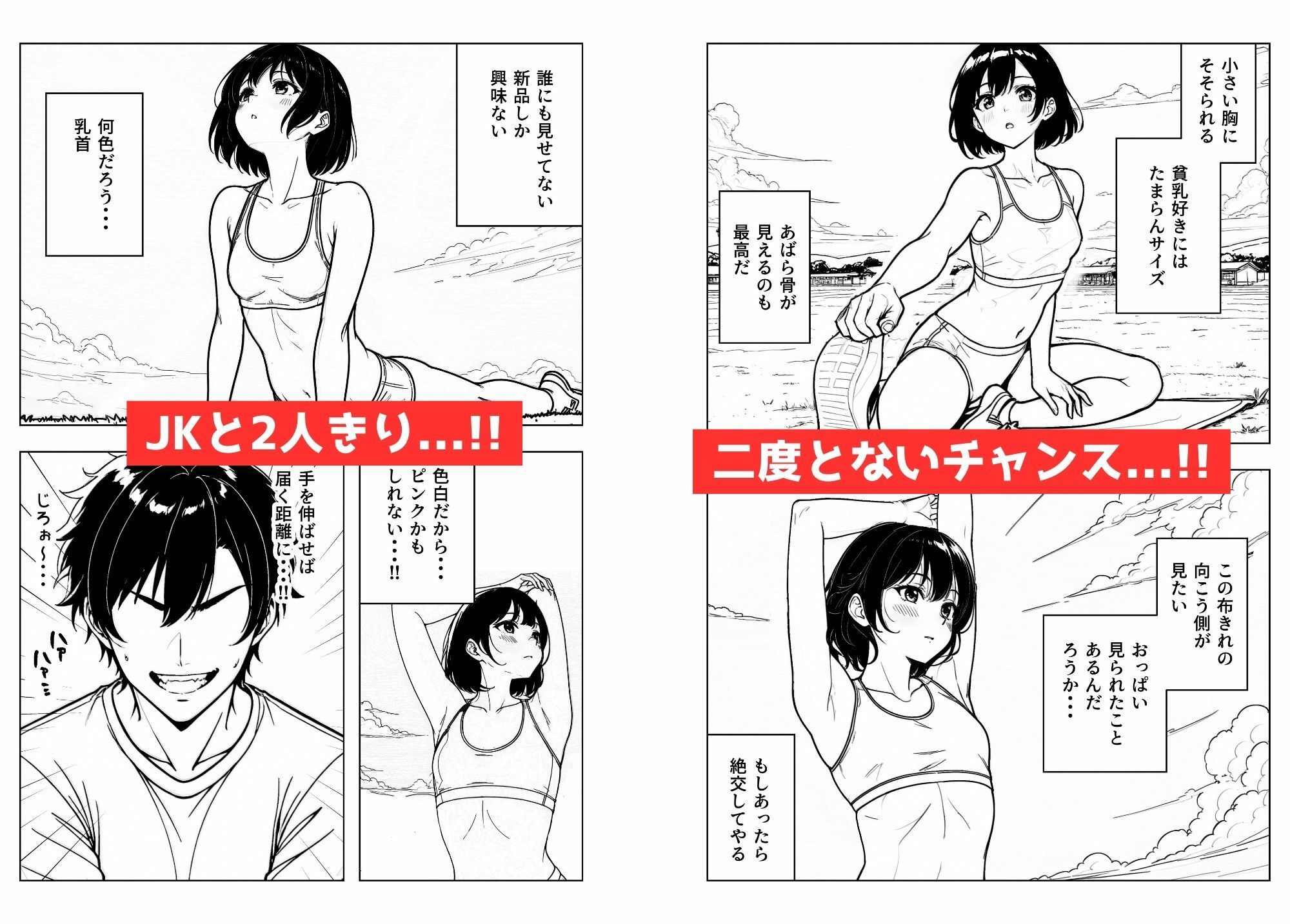 陸上JKの乳首の色が見たい！無理やり貧乳吸い＆顔舐め唾液まみれ_2