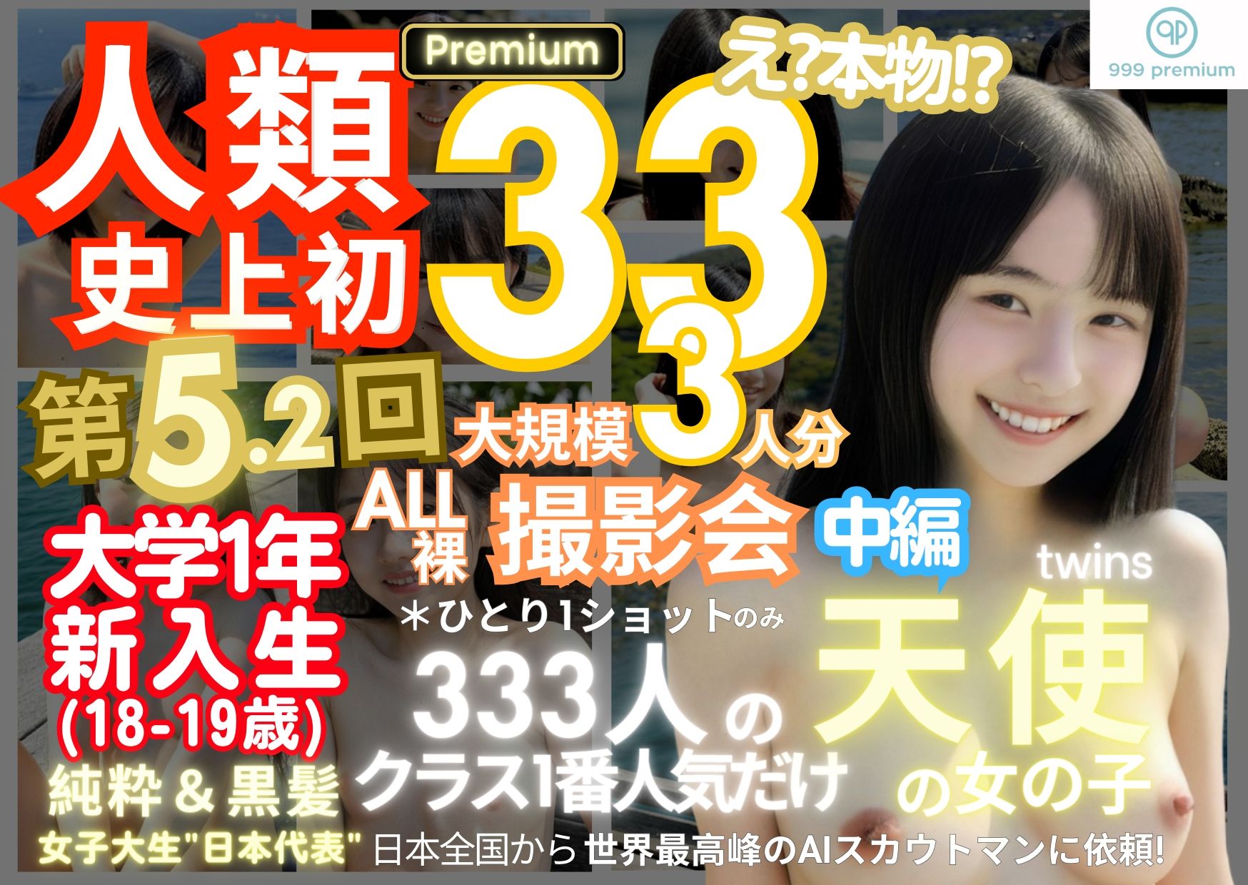 人類史上初！前代未聞の333人！大学1年新入生18歳と19歳！純粋＆黒髪の天使シリーズ 第5.2弾Premium（中編）「クラスで1番の女の子の裸だけが拝める」Xデー到来！！_8