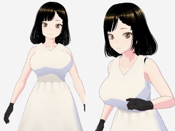 白ワンピースを着たお姉さん（セリフなし  3DCGモデル  イラスト集）_0